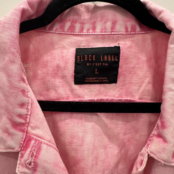 BN Distressed Pink Jean Jacket Large - Picture 4 of 5